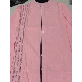 Men's Stylish Color Matching Shirt, Casual Breathable Stand Collar Button Up Long Sleeve Shirt Top For City Walk Street Hanging Outdoor Activities