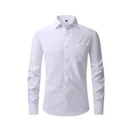 Men's Basic Button Down Fit Lapel Dress Shirt