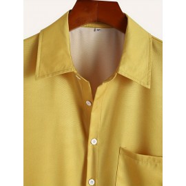 Trendy Comic Style Print Men's Casual Short Sleeve Shirt With Chest Pocket, Men's Shirt For Summer Vacation Resort, Tops For Men, Gift For Men